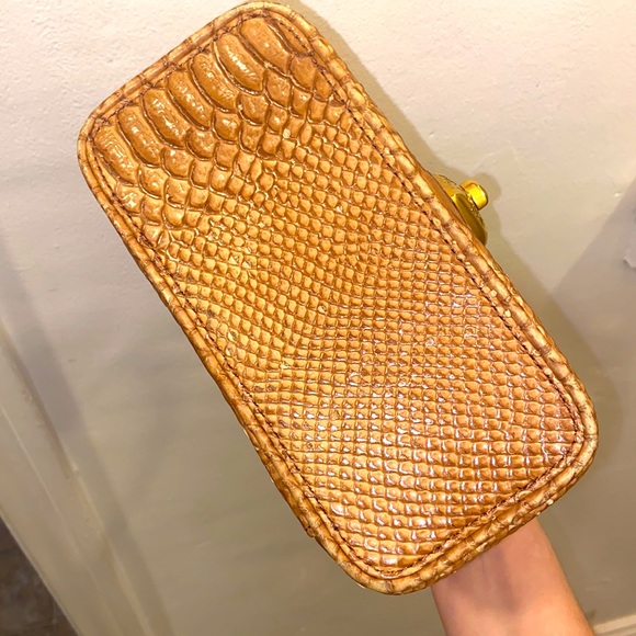 Y2K JUICY COUTURE Brown SNAKE SKIN MINI BAG Vintage train case cosmetic travel - Picture 10 of 17